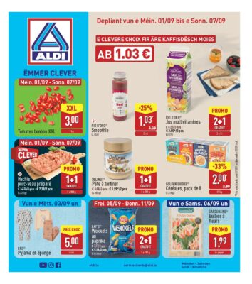 Image du folder Aldi Luxembourg – Dépliant ALDI du 01/09 au 07/09